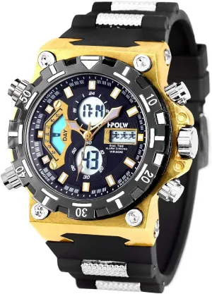 SIBOSUN Mens Sports Watches, Multifunctional Military Watch, Stopwatch Waterproof Big Face LED Digital Wrist Watch