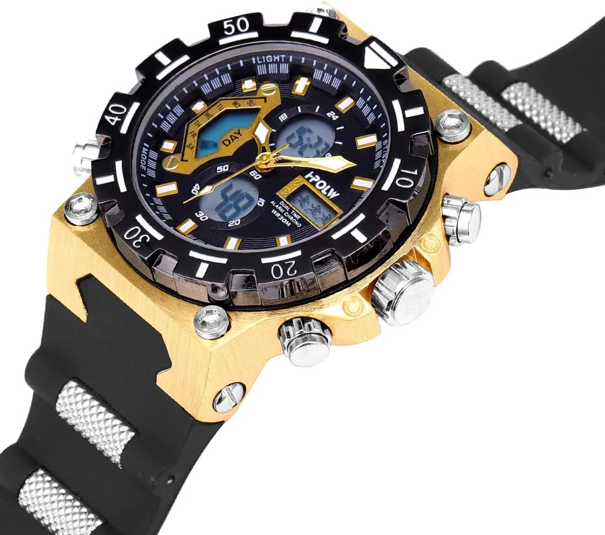 SIBOSUN Mens Sports Watches, Multifunctional Military Watch, Stopwatch Waterproof Big Face LED Digital Wrist Watch