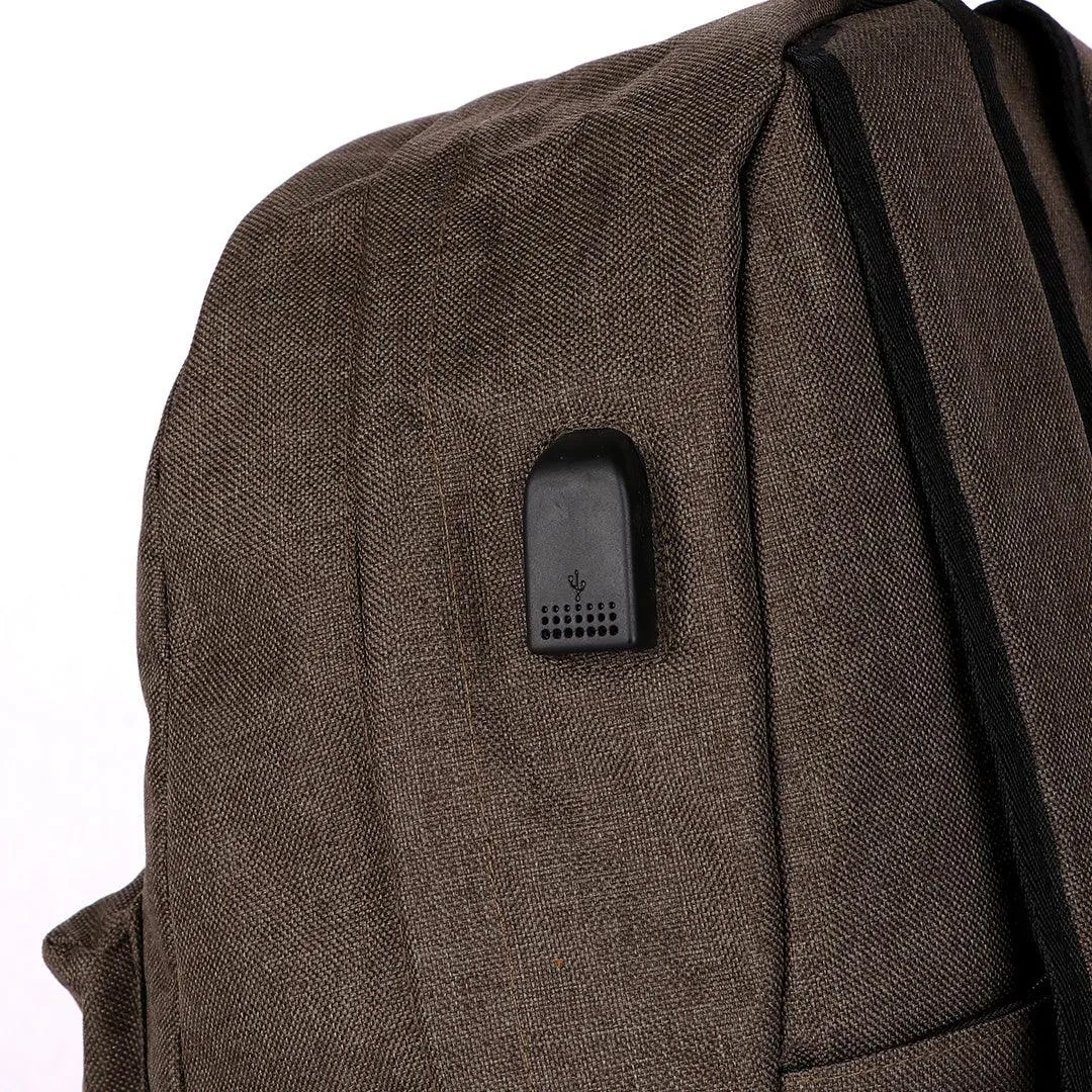 Smart Link Outdoor 3 Coloured Strap Backpack with USB Port Bags-Green