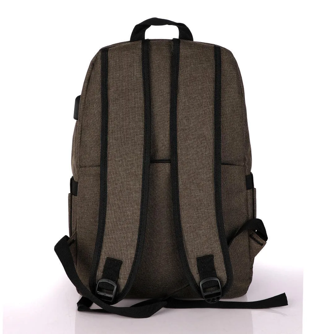 Smart Link Outdoor 3 Coloured Strap Backpack with USB Port Bags-Green