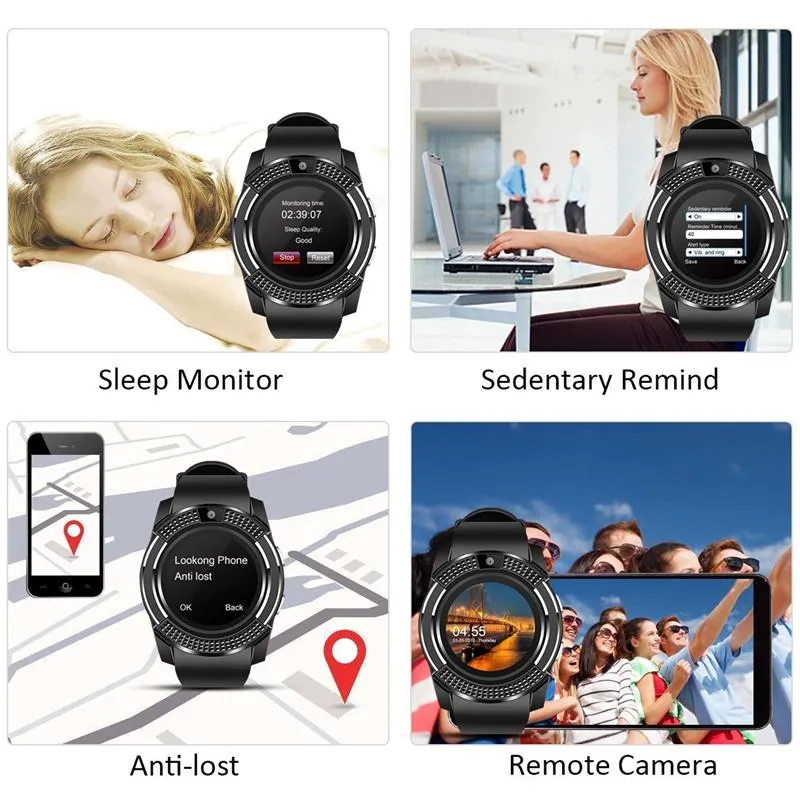 Smart Watch Men Bluetooth Sport Watches Women Ladies Rel Gio Smartwatch with Camera Sim Card Slot Android Phone PK DZ09 Y1 A1