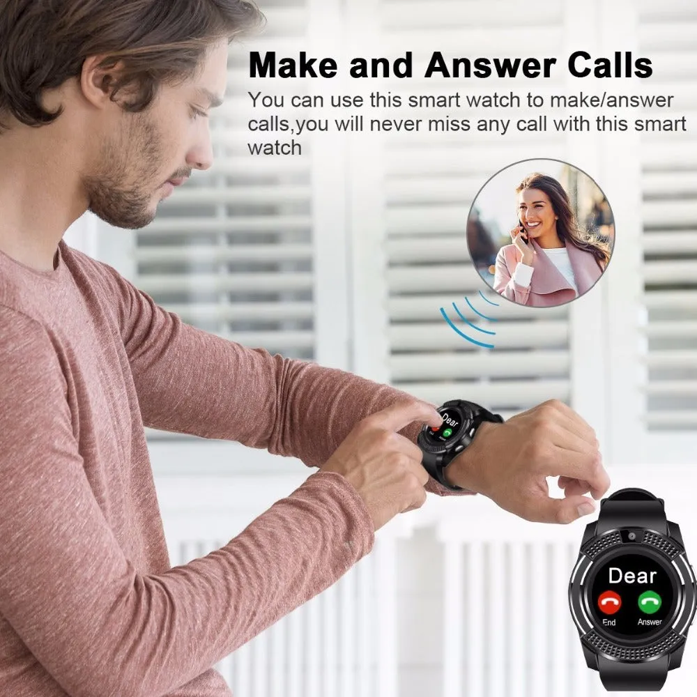 Smart Watch Men Bluetooth Sport Watches Women Ladies Rel Gio Smartwatch with Camera Sim Card Slot Android Phone PK DZ09 Y1 A1