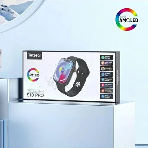 Smart Watch Telzeal S10 pro With 3 Strap   Wireless Charger