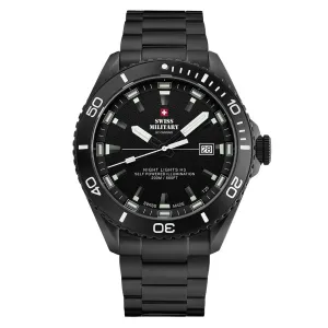 Swiss Military Stainless Steel Black Dial Men's Watch - SM34080.03