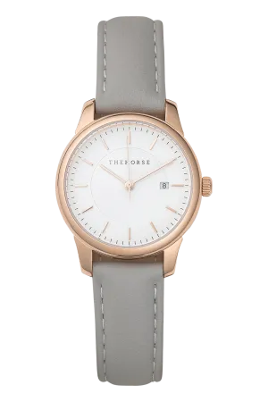 THE HORSE IVY GIRL WATCH - ROSE GOLD/WHITE FACE/GREY STRAP