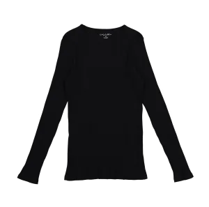 The Womens Tee - Black Ribbed
