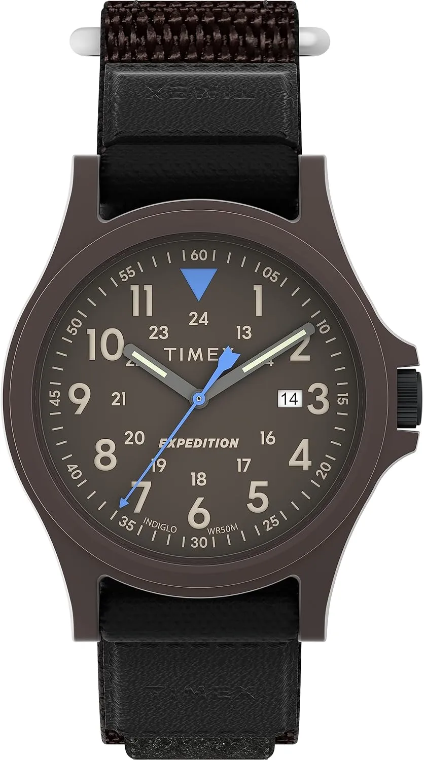 Timex Men's Expedition Acadia 40mm Watch - Black Fastwrap Gray Dial Brown Case