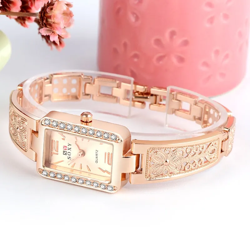 Top brand luxury bracelet watch women watches rose gold women's watches diamond ladies watch clock relogio feminino reloj mujer