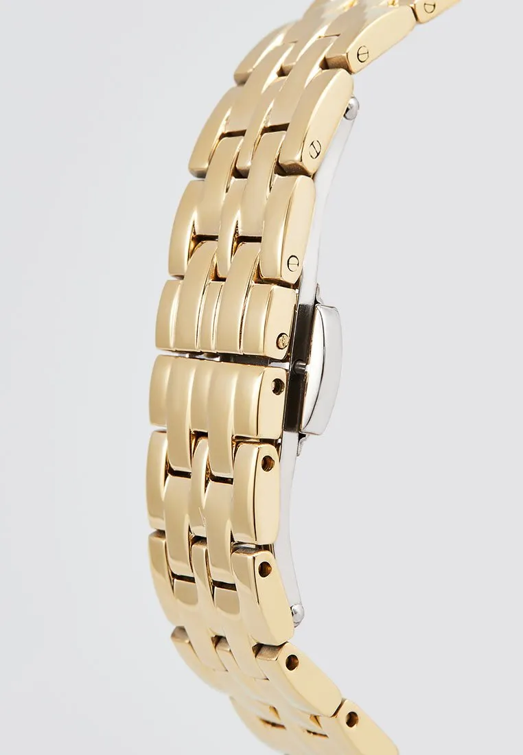 US POLO WOMEN'S STAINLESS STEEL BAND WITH GOLD PLATING & PERSONALIZED BUCKLE