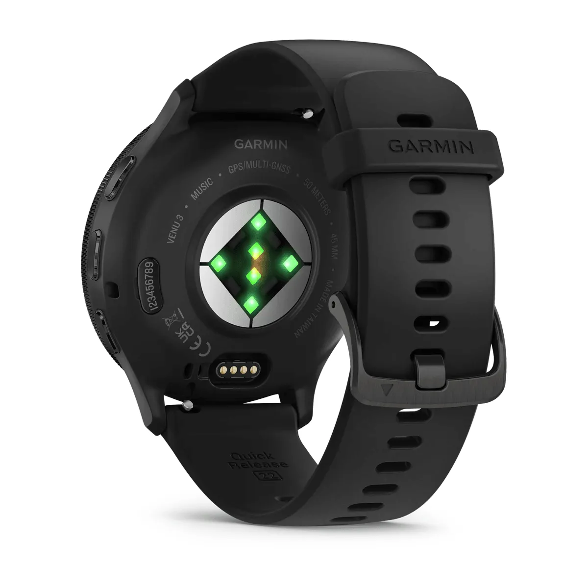Venu® 3 - Slate Stainless Steel Bezel With Black Case And Silicone Band - 010-02784-01