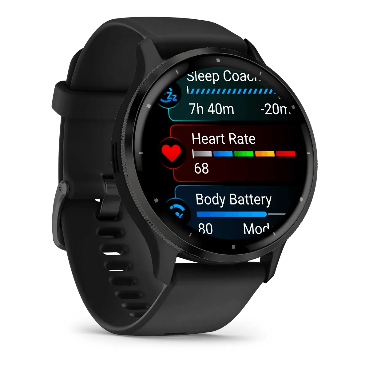 Venu® 3 - Slate Stainless Steel Bezel With Black Case And Silicone Band - 010-02784-01