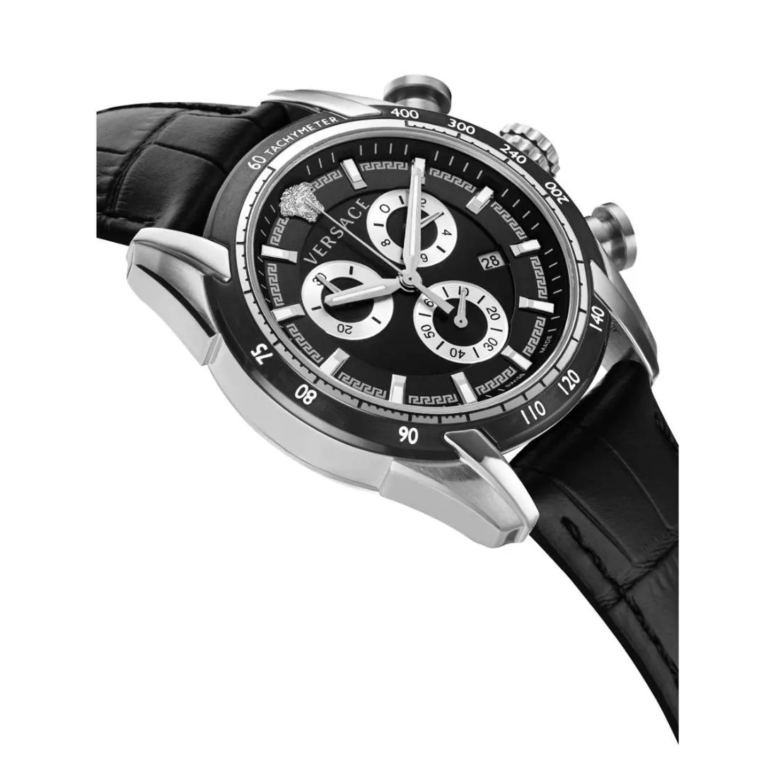 Versace Men 44 mm Size Black Dial Analog Watch- VE2I00121