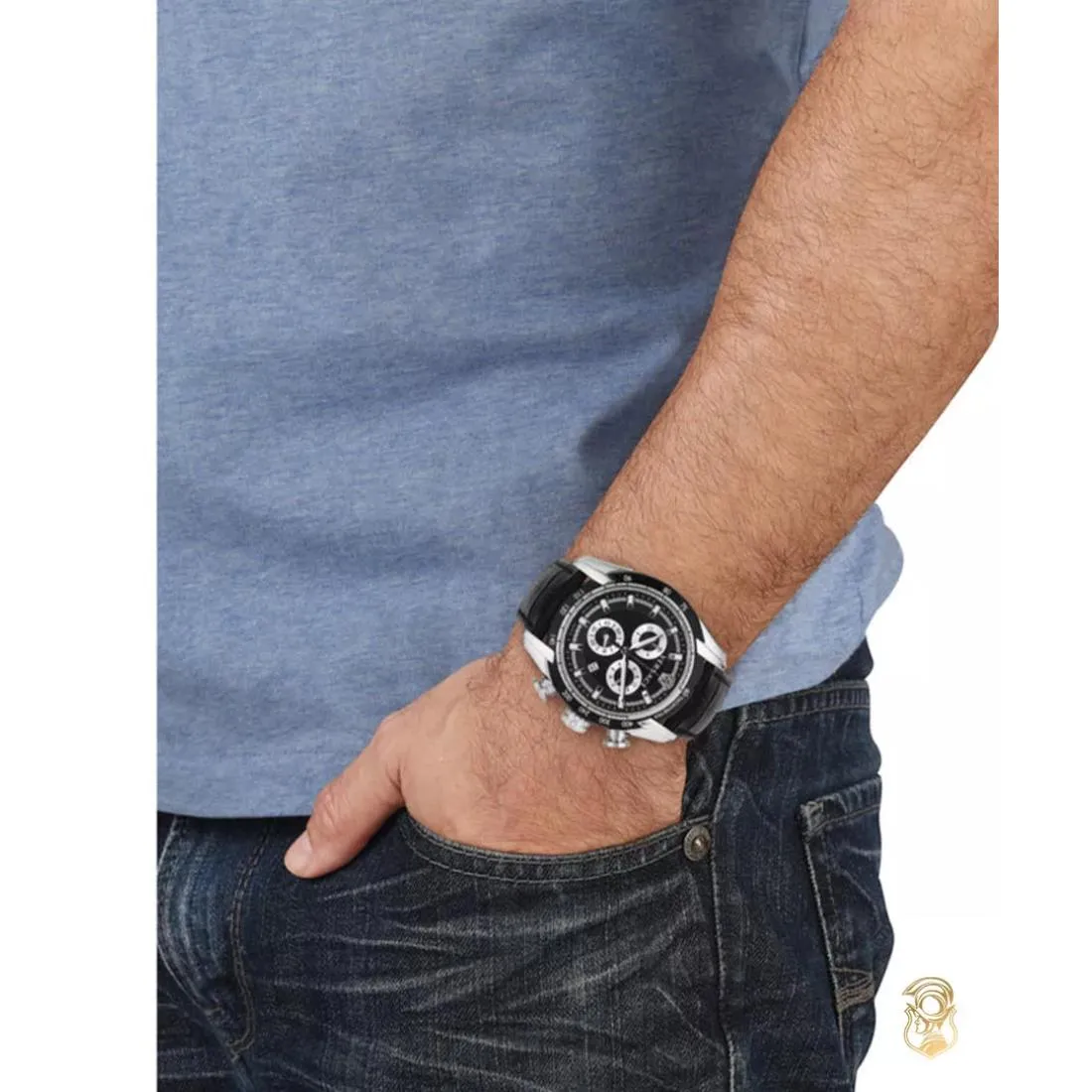 Versace Men 44 mm Size Black Dial Analog Watch- VE2I00121