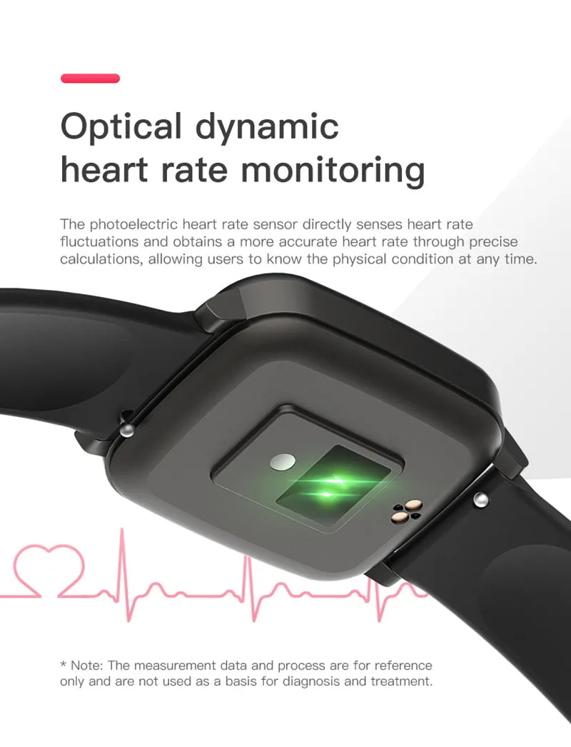 watch for men and women, T1 pressure monitor to measure body temperature, arterial with heart rate, push message, weather forecast Smart watch