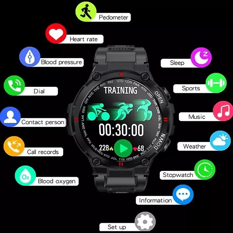 Watches sports smart watch men bluetooth call music playback heart rate smart watches black