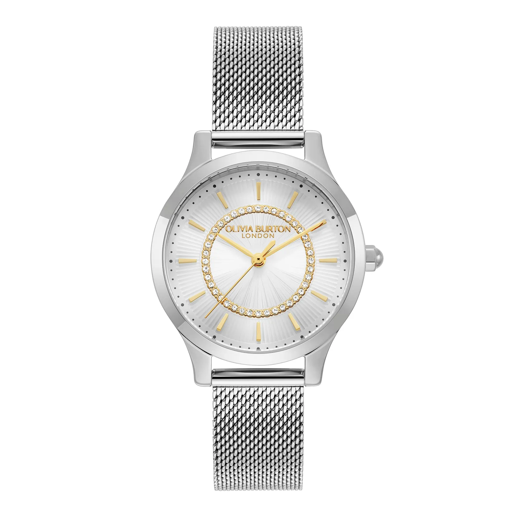 Womens Olivia Burton Silver/Gold Wonderlust Mesh Watch