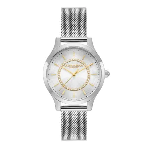 Womens Olivia Burton Silver/Gold Wonderlust Mesh Watch