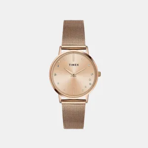 Women's Rose Gold Analog Brass Watch TWEL15602