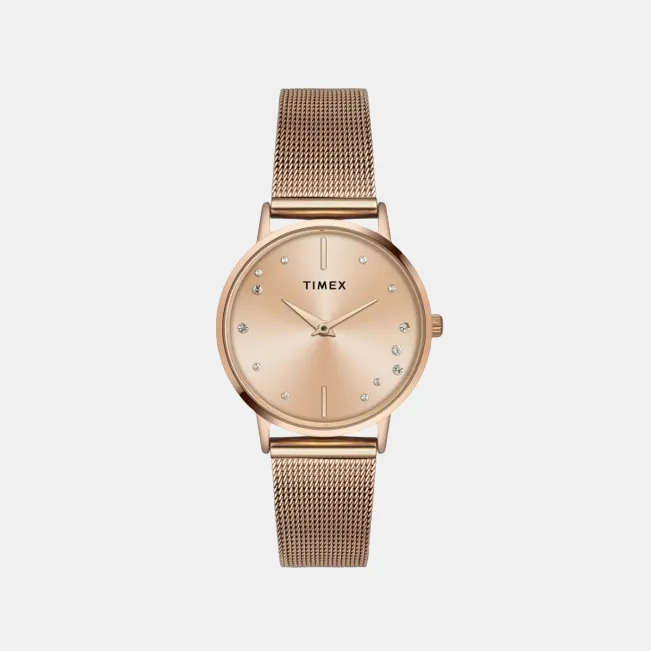 Women's Rose Gold Analog Brass Watch TWEL15602