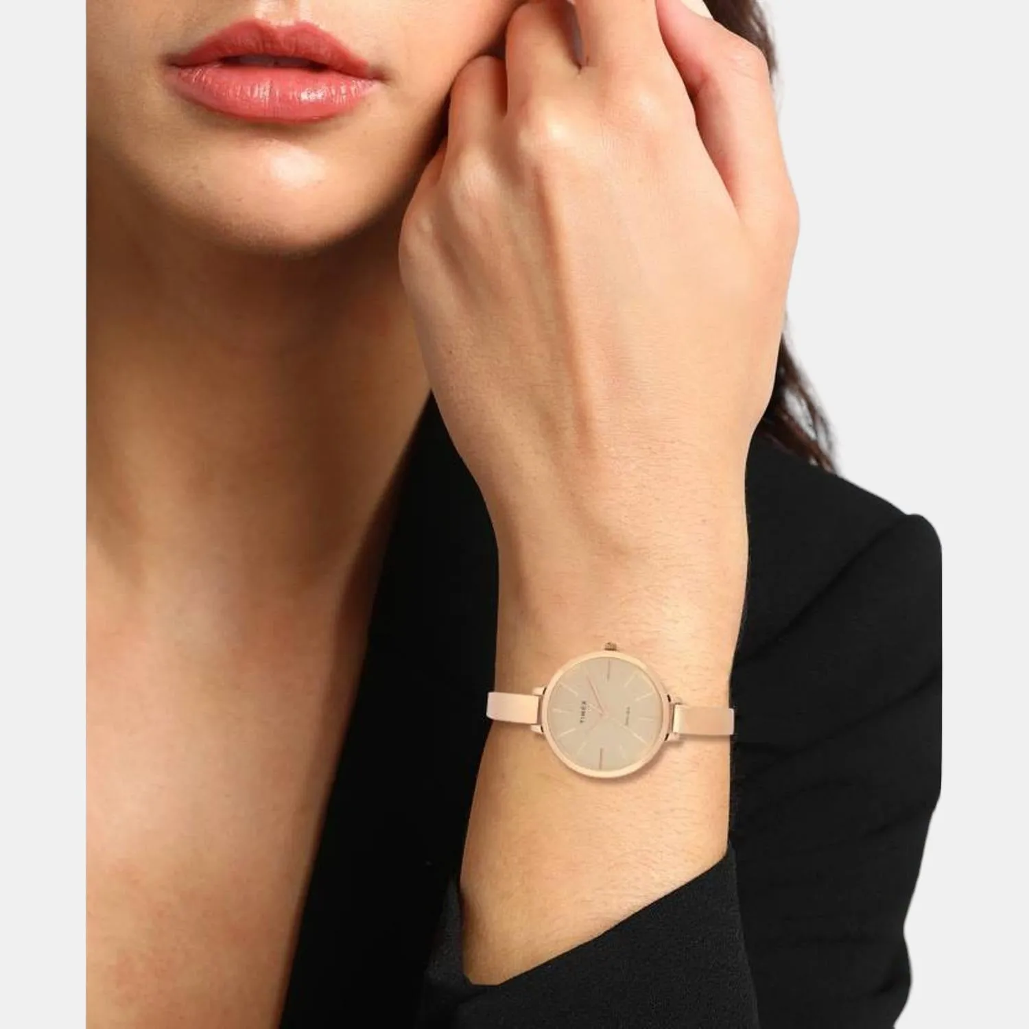 Women's Rose Gold Analog Stainless Steel Watch TWEL12803