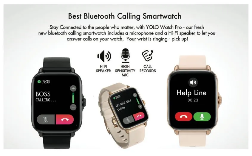 Yolo Watch Pro Bluetooth Calling 1.7ƒ?� HD Display Smartwatch
