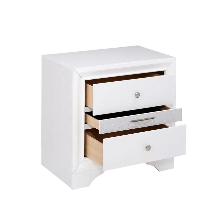 ZUN 2 Drawers and 1 Jewelry Drawer Nightstand, White B016P253285